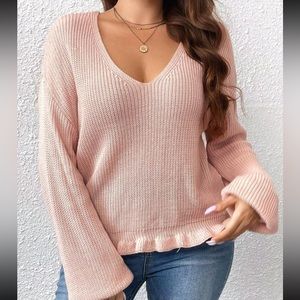 Pink Vneck Sweater